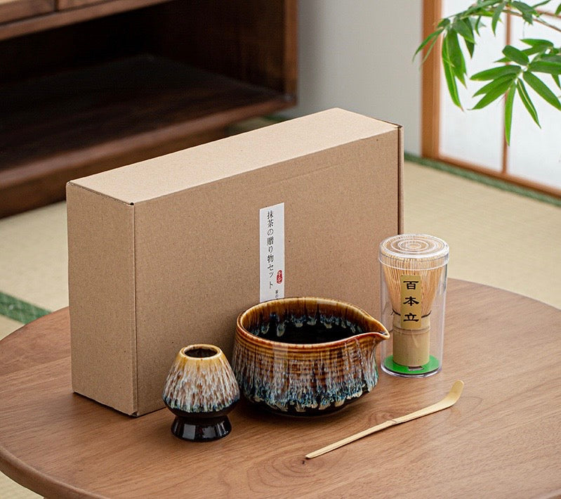 Set de Herramientas de Té Matcha con Cuenco y Soporte de Cerámica - Varios Colores
