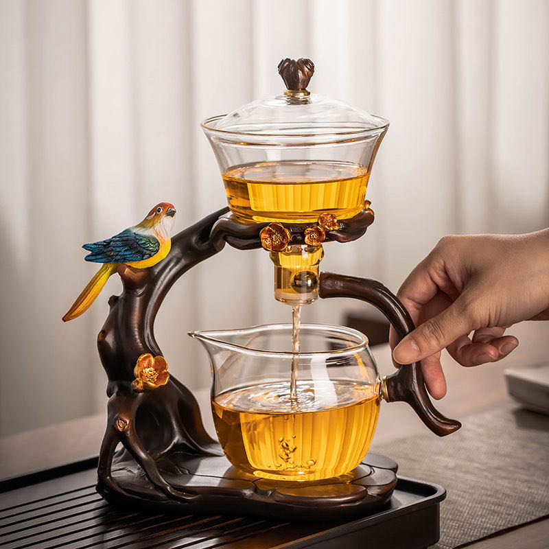Soporte de Infusión de Té con Diseño de Árbol y Pájaro