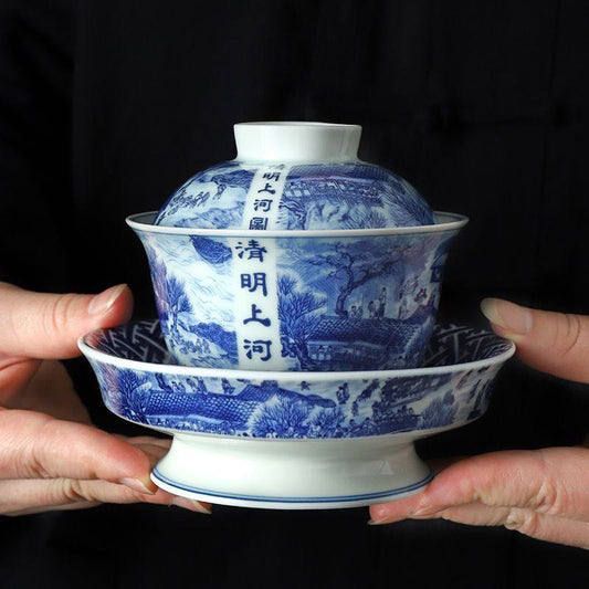 Gaiwan de Porcelana con Diseño Tradicional