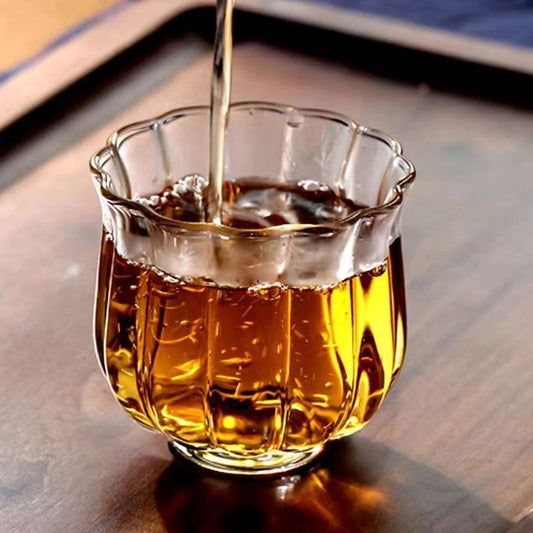 Vaso de Vidrio Estriado para Infusiones