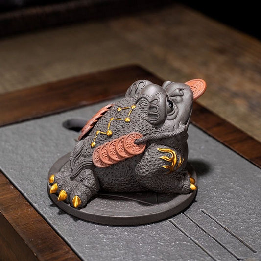 Mascota de té Rana de la Fortuna
