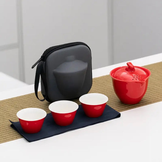 Set de Té Portátil con Estuche de Viaje