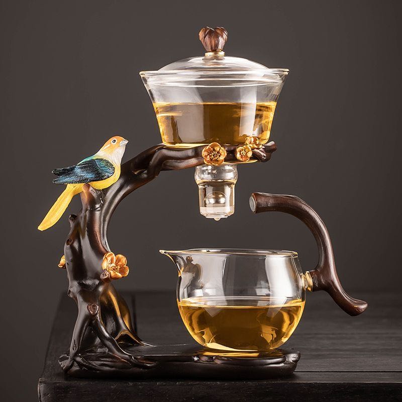 Soporte de Infusión de Té con Diseño de Árbol y Pájaro