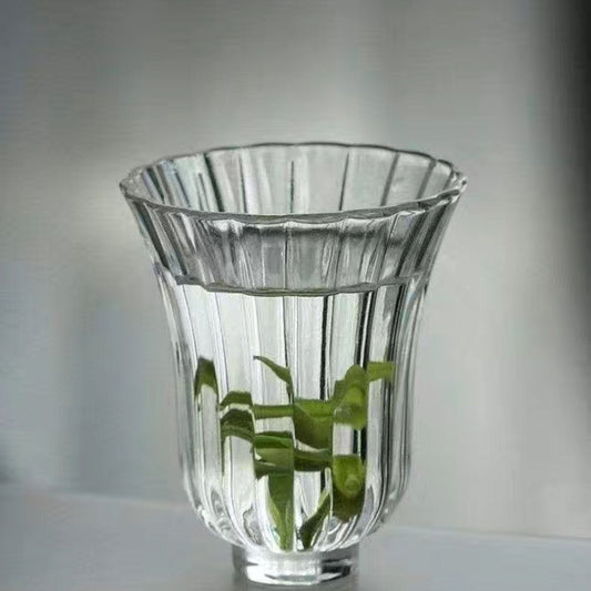 Vaso de Vidrio Estriado para Infusiones