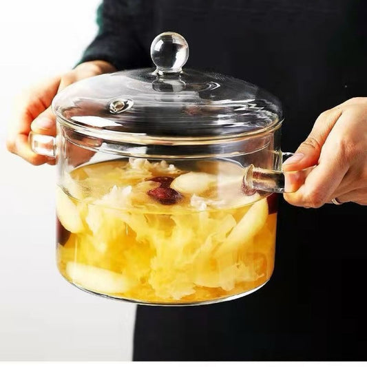 Olla de Vidrio Resistente al Calor para Cocción Directa