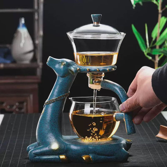 Soporte de Cerámica para Infusión de Té con Diseño de Ciervo