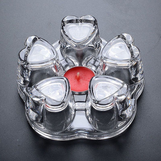 Calentador de Té con Porta Velas en Forma de Corazón