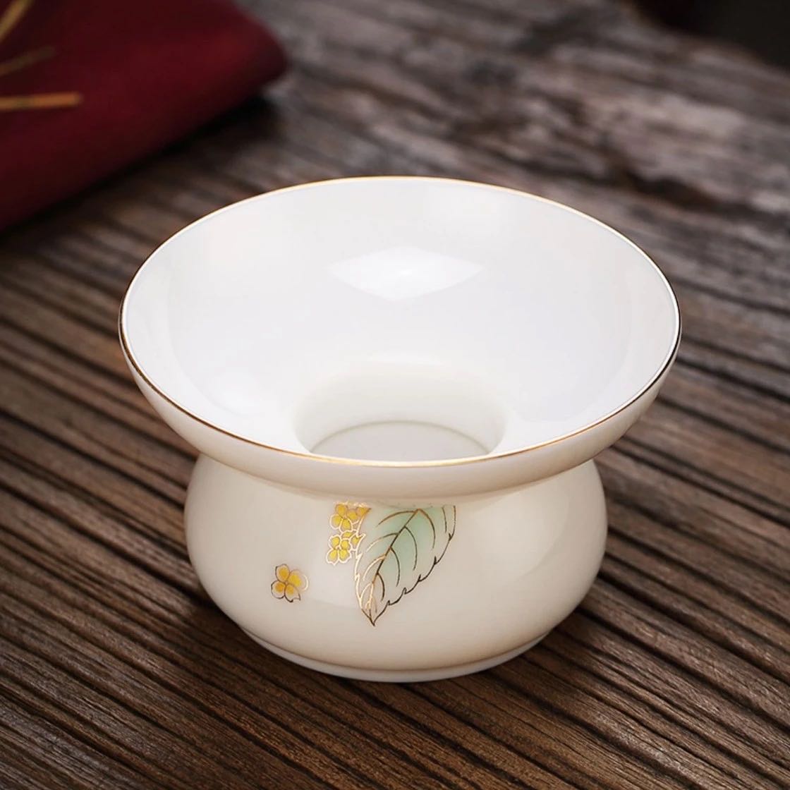 Filtro de Té de Cerámica con Motivos Florales