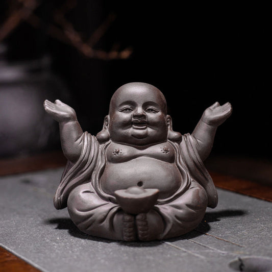 Mascota de té Buda Feliz en Diferentes Posturas