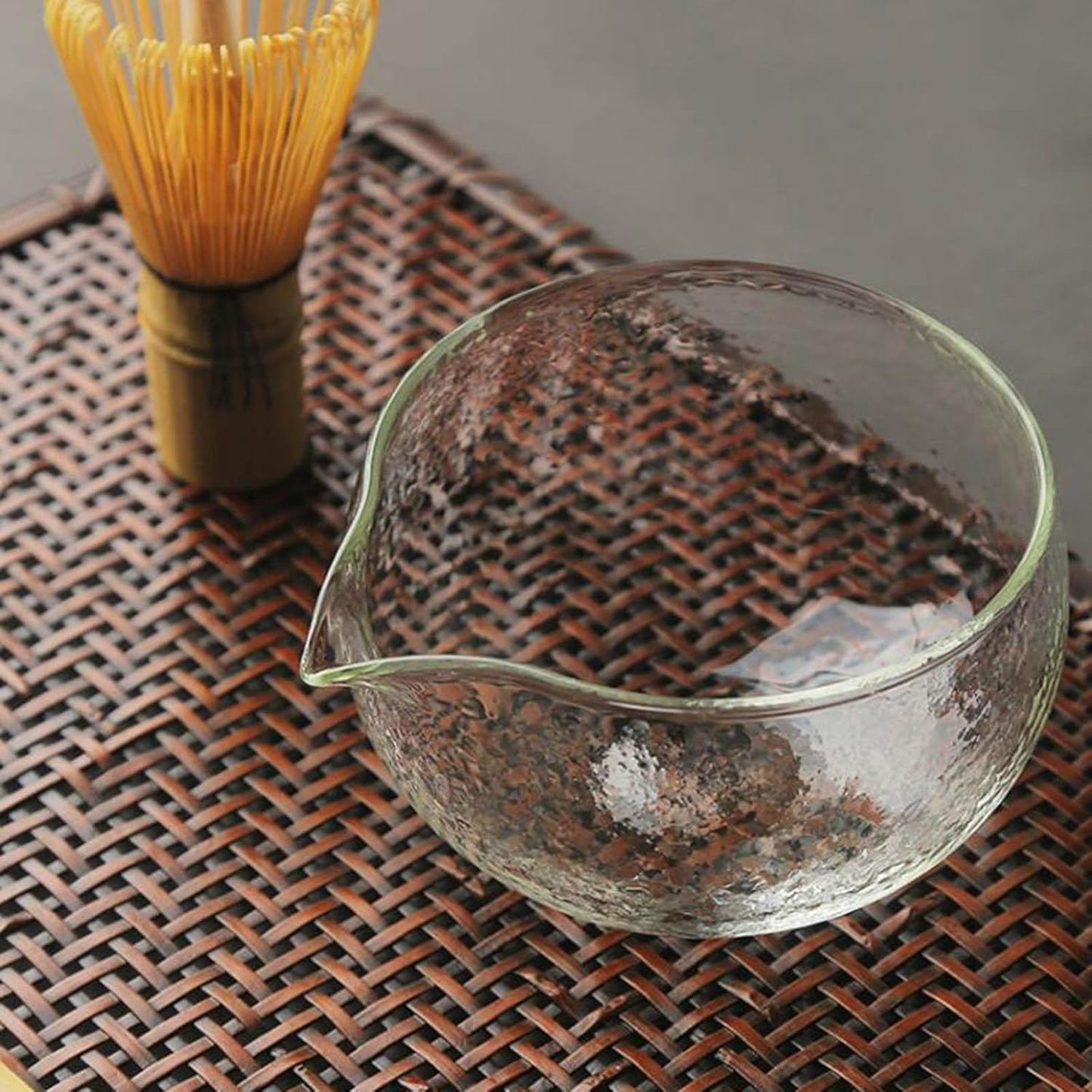 Cuenco de Cristal para Té Matcha - Diseño Texturizado