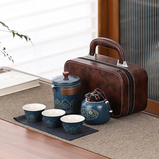 Set de Té Portátil con Estuche Elegante