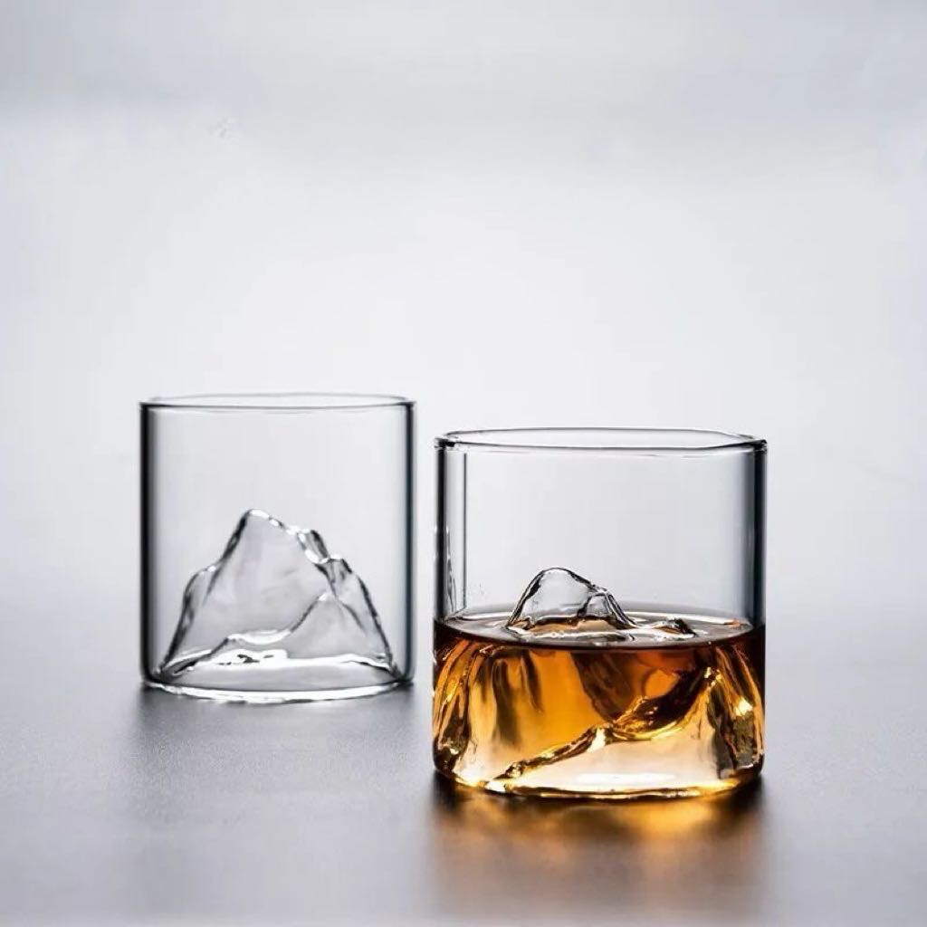 Vasos de Vidrio con Diseño de Montaña - Capacidades Variadas