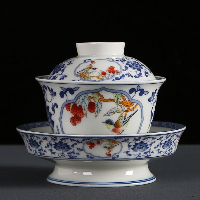 Gaiwan de Porcelana con Diseño Tradicional