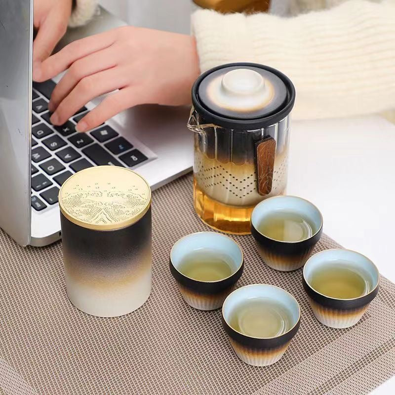 Set de Té Portátil con Taza Filtro y Contenedor de té - 3 Tonos de Color