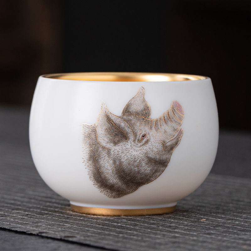 Juego de Tazas de Té de los Doce Signos del Zodiaco Chino