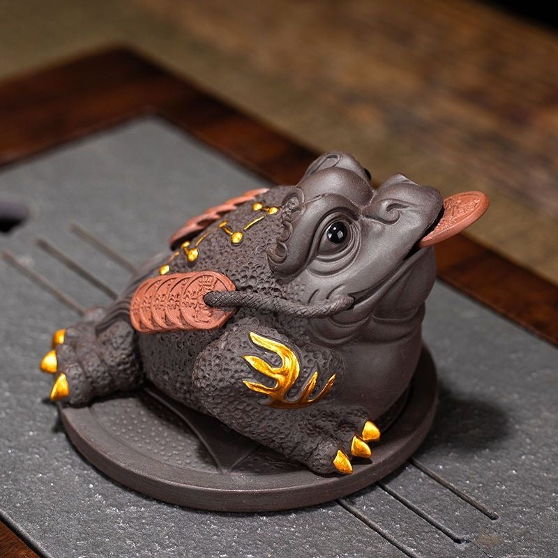 Mascota de té Rana de la Fortuna