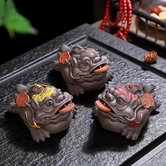 Mascota de té Rana de la Fortuna en Tres Estilos