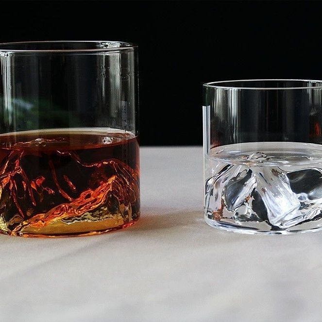 Vasos de Vidrio con Diseño de Montaña - Capacidades Variadas