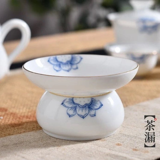 Filtro de Té de Cerámica con Motivos Florales