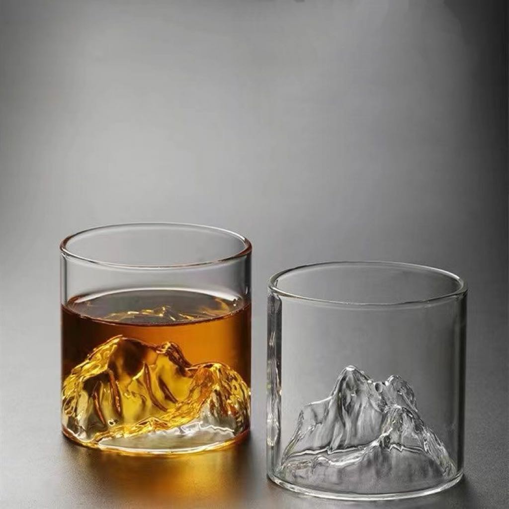 Vasos de Vidrio con Diseño de Montaña - Capacidades Variadas
