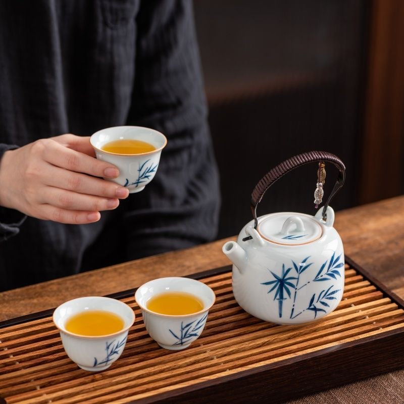 Set de Té de Viaje con Estuche - Diseños de Loto🪷, Bambú🎋 y Caqui🍅